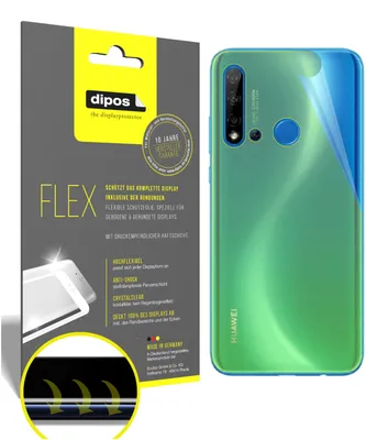 Produktbild von 3x Schutzfolie für Huawei nova 5 Rückseite Folie, 100% Displayabdeckung, dipos Flex