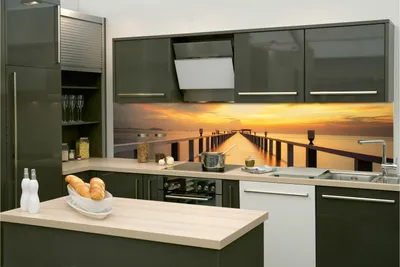 Produktbild von Küchenrückwand Folie Selbstklebend HÖLZERNE BRÜCKE 260 x 60 cm - Klebefolie - Dekofolie