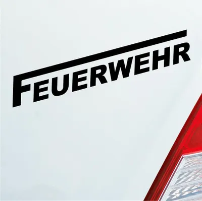 Produktbild von Auto Aufkleber Feuerwehr langes F Leben Retten Löschen Bergen 19x3 cm Schwarz Glanz Sticker Heckscheibenaufkleber