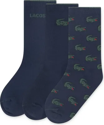Zdjęcie produktu dla Lacoste Kids Croc Crew Socks 3 Units Blue EU 27-35 Blue EU 27-35