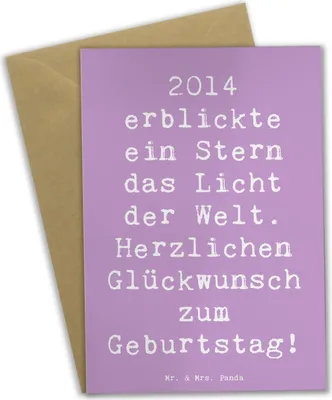 Produktbild von Mr. & Mrs. Panda babykarte Spruch 2014 Geburtstag Stern - Lavendeltraum - Geschenk, Grußkarte, Geburtstagszitat, osterkarte, hochzeitskarten, Glückwunsch, neujahrskarte