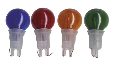 Produktbild von Best Season Ersatzglühbirnchen für Pearl-Lichterketten 5 Stück auf Karte, Farben: rot, gelb, blau, grün, 390-98