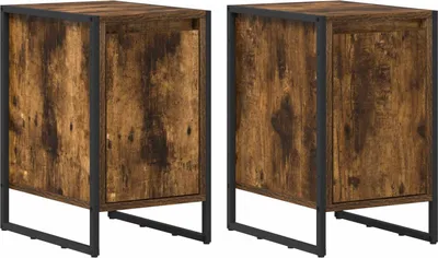 Immagine prodotto di Comodino 2 pcs Quercia Fumosa 39,5 x 30 x 50 cm