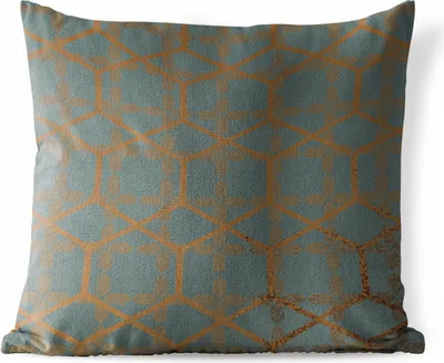 Produktbild von MuchoWow® Outdoor Kissen - Gold - Muster - Linie - 45x45 cm - Wetterfest - Lounge Kissen - Fotokissen - Dekoratives Kissen