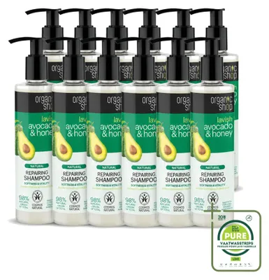 Produktbild von 12 x Organic Shop Natural Repairing Shampoo Avocado & Honig - 280 ml - Großpackung - 12 Stücke