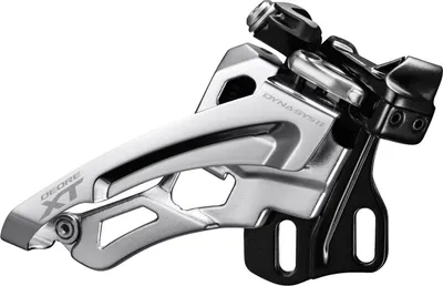 Immagine prodotto di SHIMANO FD-M8000-E Deragliatore Deore XT, 3x11 velocità, rotazione laterale, trazione anteriore, 66-69°, E-Type, nero/argento