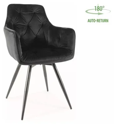 Image de Chaise en velours "Mango" - Velvet - Noir - l 57 x H 83 cm