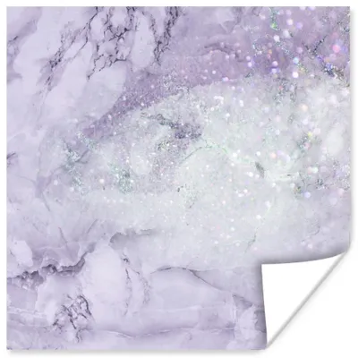 Produktbild von MuchoWow® Poster Marmor - Grün - Lila 75x75 cm - Wand Dekoration