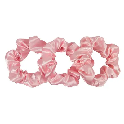 Produktbild von Satin-Haargummis für Stil und Haarschutz - Satin Luxury Line - Rosa