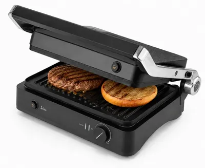 Elektrischer Grill 2000 W, 29,6x21,8 cm, antihaftbeschichtet, Fettauffangschale