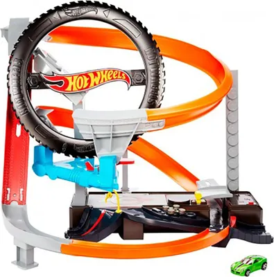 Immagine prodotto di Mattel GJL16 - Hot Wheels - Città - Playset con un veicolo, Gommista Hyper-Boost