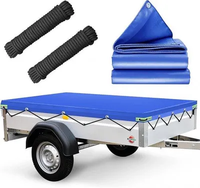 Produktbild von Famanu Anhängerplane wasserdicht mit Spannbändern - geeignet für diverse 201x108 cm Anhänger