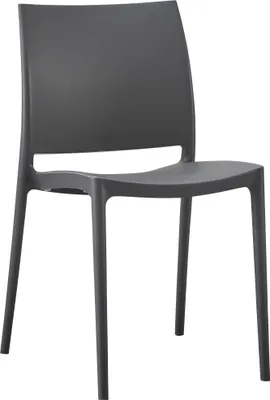 Produktbild von CLP Gartenstuhl Meton mit Lehne stapelbar wetterfest UV-beständig bis 150 kg schwarz