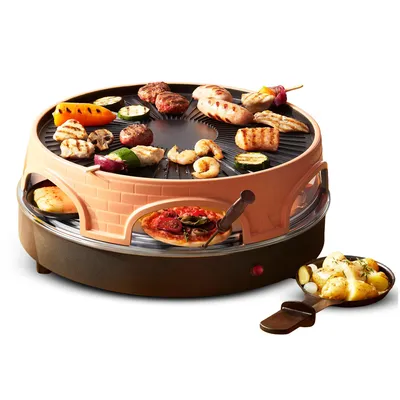 Produktbild von Emerio Pizzarette 3-in-1 Original – Raclette und Grill – Pizzaofen für 6 Personen - Gourmet-Set – PO-113255.4 – 1500W