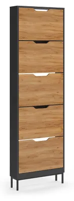 Obrázok produktu pre Sklápač topánok Vicco Luca antracitová/Dub Goldkraft 59 x 192 cm s 5 výklopnými priehradkami, Model 61426