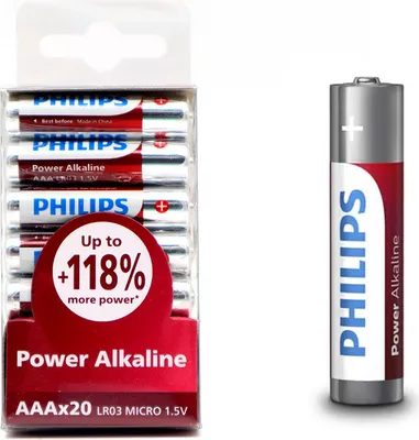 Zdjęcie produktu dla Bateria Philips Aaa Lr03 20Szt Baterie Power Alkaline Lr03P20T/10
