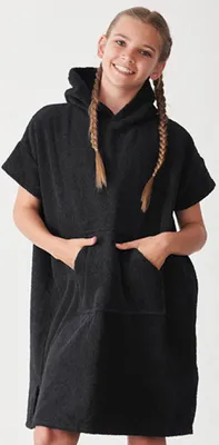 Immagine prodotto di Towel City TC811 | Poncho di spugna per bambini - Colore: Nero - Taglia: 6/9 anni