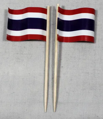 Produktbild von Party-Picker Flagge Thailand Papierfähnchen in Spitzenqualität 25 Stück Beutel