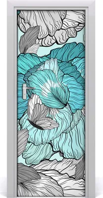 Produktbild von Tulup Türaufkleber 75x205 cm Dekorative Aufkleber Selbstklebend Wasserdichte Tapete Abnehmbar Schlafzimmer Wohnzimmer Wohnkultur - Blumenmuster