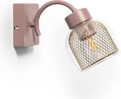 Produktbild von Wandleuchte Metall und Glas Aziel Make-up Rosa