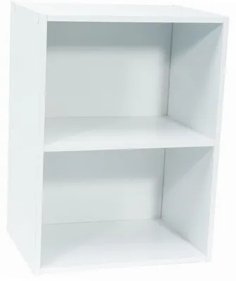 Aufbewahrungsschrank 54x40x29 cm weiß 2 Fächer Spanplatte