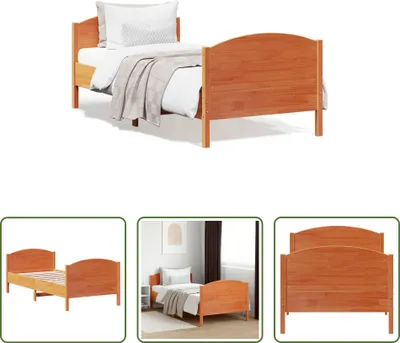 Produktbild von The Living Store Massivholzbett ohne Matratze Wachsbraun 75x190 cm Kiefernholz