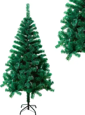 Productafbeelding van XMTECH 150 cm kunstkerstboom, dennenboom, kerstboom, groen, PVC-naalden, kunstboom, decoratieve boom met metalen voet