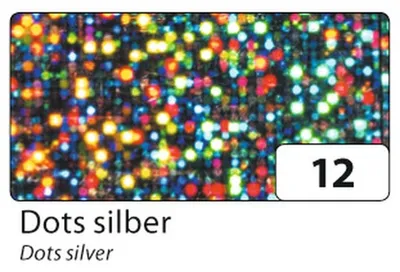 Produktbild von Holographische Folien Dots in silber 40cm x 1m