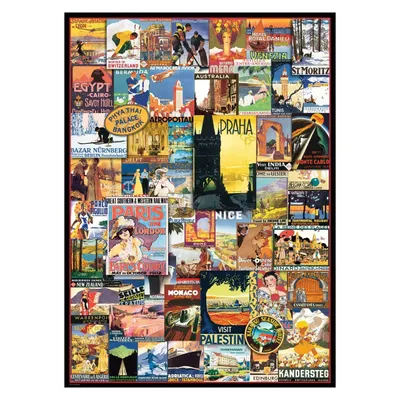 Produktbild von Eurographics Puzzle Travel Around the World Vintage Posters - 1000 Teile
