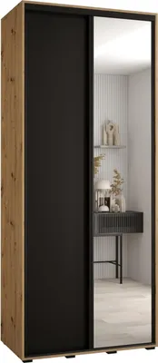 Produktbild von MEBLE KRYSPOL Davos 3 Schrank, zwei Türen - 235,2x110x45 cm - Artisan Schwarz Schwarz