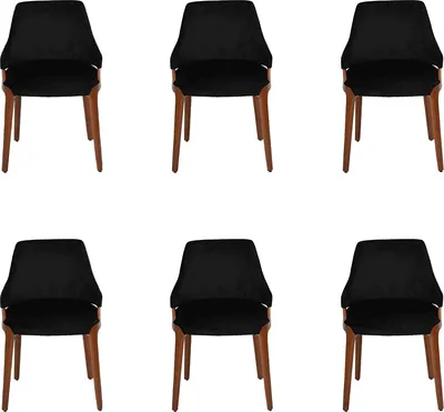 Obrázek produktu pro Moderní židle Schwarz, 6 kusů. dřevěné nábytek, designové židle, interiérové vybavení