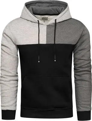 Produktbild von Recea Herren-Kapuzenpullover mit Kapuze Hazelleaf schwarzgrau L