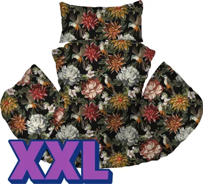 Obrázek produktu pro Polštářek na závěsné křeslo, XXL, polštářek, podložka pro závěsnou houpačku z polyratanu a ratanu, polštářek na záda pro závěsné křeslo, barevné květy [114]