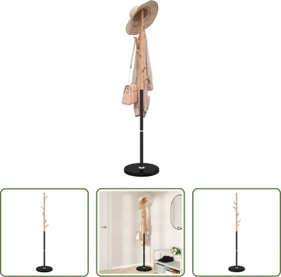 Zdjęcie produktu dla The Living Store Wieszak na płaszcze czarny 172 cm Żelazo malowane proszkowo