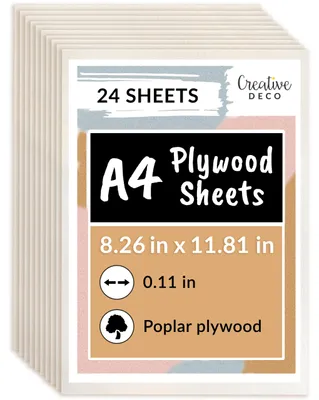 Productafbeelding van Creative Deco 24 x A4 Constructie van multiplex 3mm, 300 x 210 (+/- 2) mm