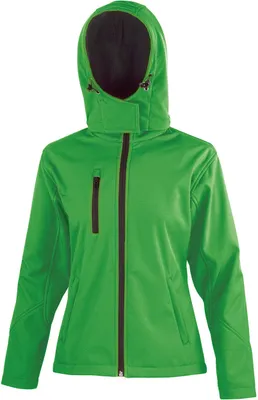Produktbild von Result Core R230F | Ladies Core Lite Hooded Soft Shell Jacket - Farbe: Vivid Green/Black - Größe: L