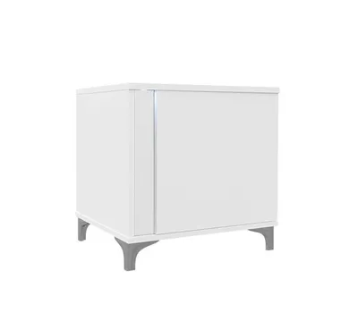 Obrázok produktu pre Nočný stolík s LED osvetlením BANTRY - biely / lesklý biely, ľavý