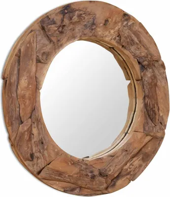 Obrázok produktu pre dekoratívne zrkadlo vidaXL Teak 80 cm Round