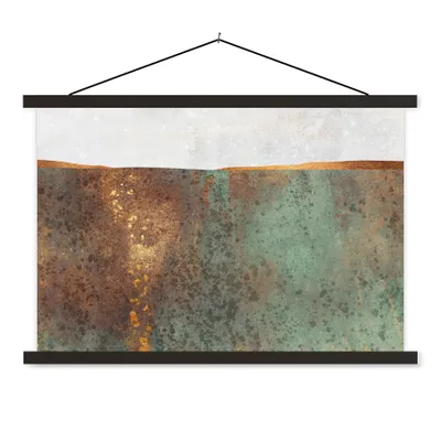 Produktbild von MuchoWow® Textilposter Abstrakt - Luxus - Gold 60x40 cm mit schwarzem Rahmen - Hölzernes