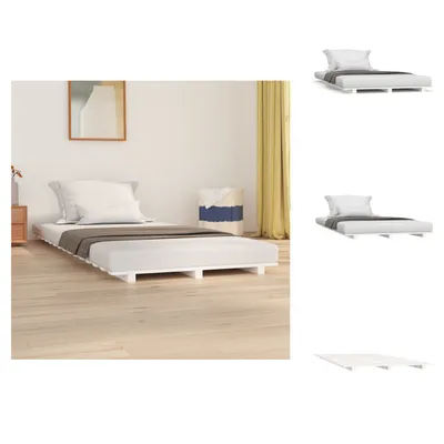Produktbild von vidaXL Massivholzbett Weiß 100x200 cm Kiefer -  Betten & Bettgestelle