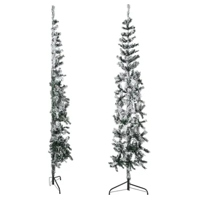 Productafbeelding van Maison Exclusive - Kunstkerstboom, half, met sneeuw, slank, 240 cm