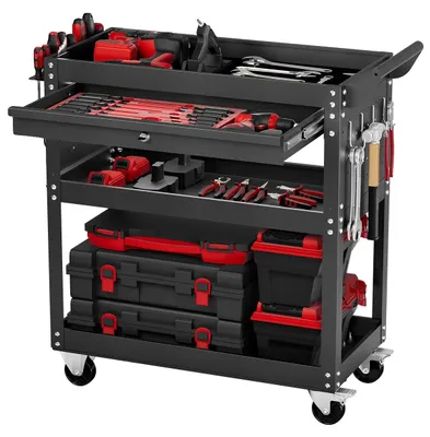 Produktbild von VEVOR Werkzeugwagen 830x350x826 mm, 160 kg Tragkraft, Werkstattwagen mit Schubla