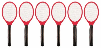 Image de Lot de 6 Raquettes Électriques Anti-Moustiques 46 cm à Piles - Destruction Instantanée des Insectes Volants