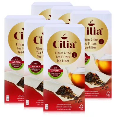 Produktbild von CILIA Teefilter 30 Stk. Grösse L ohne Halter verwendbar (6er Pack)