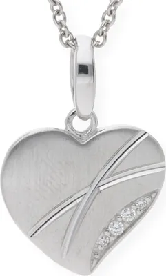 Produktbild von JuwelmaLux Anhänger 925 Silber Herz Gravur Platte mit Zirkonia JL20-02-0113