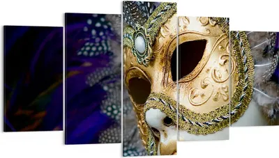 Produktbild von Bild auf Leinwand - Leinwandbild - Maske Gesicht Mysterium - 160x85cm - Wand Bild - Wanddeko - Leinwanddruck - Bilder - Kunstdruck - Wanddekoration - Leinwand bilder - Wandkunst - EA160x85-0147