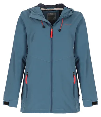 Produktbild von Coastguard Damen Jacke Reflektierend mit Kapuze - Moderne Outdoor-Jacke mit Reißverschluss-Außentaschen in Rauchblau Größe 36