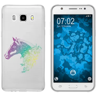 Produktbild von PhoneNatic Case kompatibel mit Samsung Galaxy J5 (2016) J510 Silikon-Hülle Floral Pferd M5-4