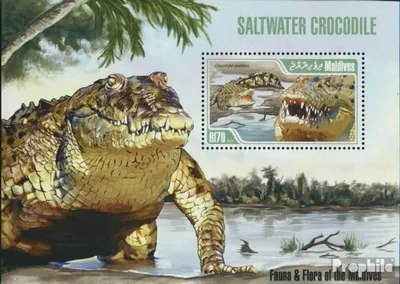 Produktbild von Briefmarken Malediven 2013 Mi Block 648 (kompl. Ausg.) postfrisch Krokodil
