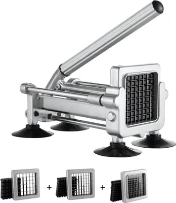 Immagine prodotto di Taglierina per patatine fritte - Affettapatate e verdure - Tritatutto con 3 lame - Aiuto in cucina per spuntini e contorni fritti